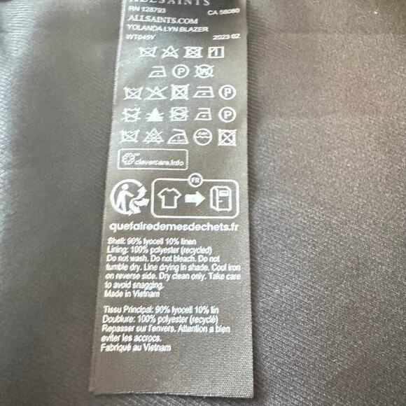 New ALLSAINTS Yolanda Lyn Relaxed Fit Woven Women’s Khaki Blazer Sz UK4 / US0 - Picture 14 of 15